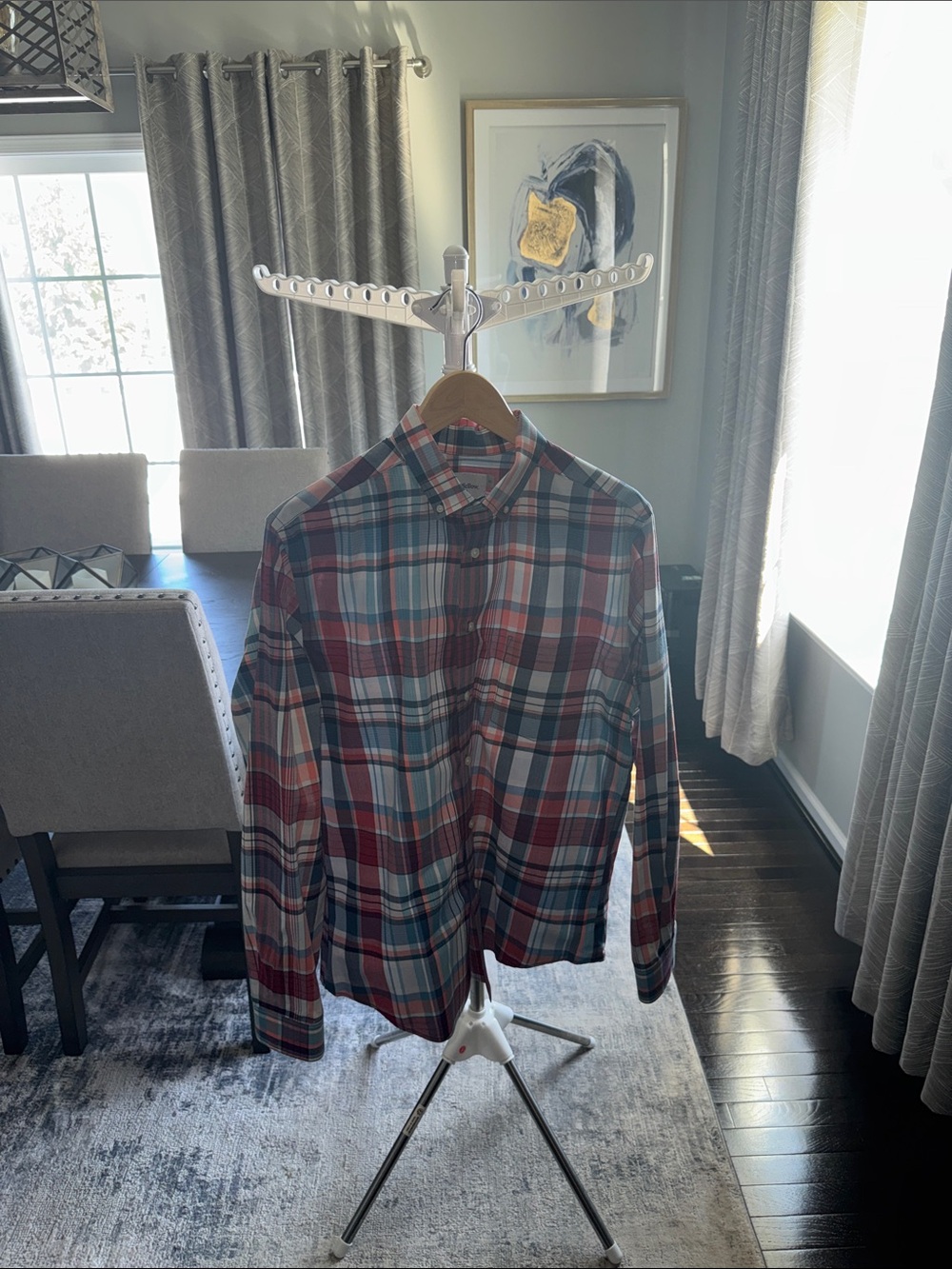 Goodfellow & Co Plaid Button-Down Shirt in Red, Blue & White